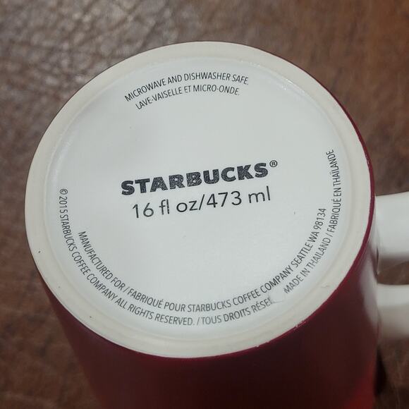 Starbucks 2015 Red Ombre Gradient Mermaid Ceramic Coffee Tea Mug Cup 16 oz - Picture 8 of 8